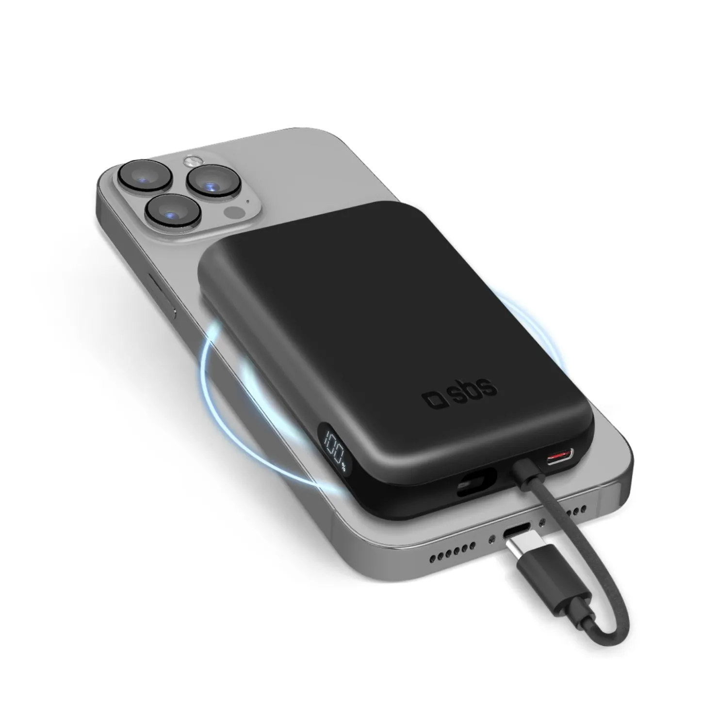 5000 mAh Powerbank mit integriertem USB-C Kabel, PD 20 W Ladegerät kompatibel mit MagSafe Wireless Charging|SBS Sale