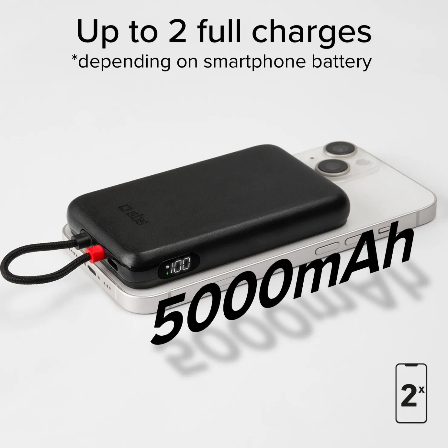 5000 mAh Powerbank mit integriertem USB-C Kabel, PD 20 W Ladegerät kompatibel mit MagSafe Wireless Charging|SBS Sale