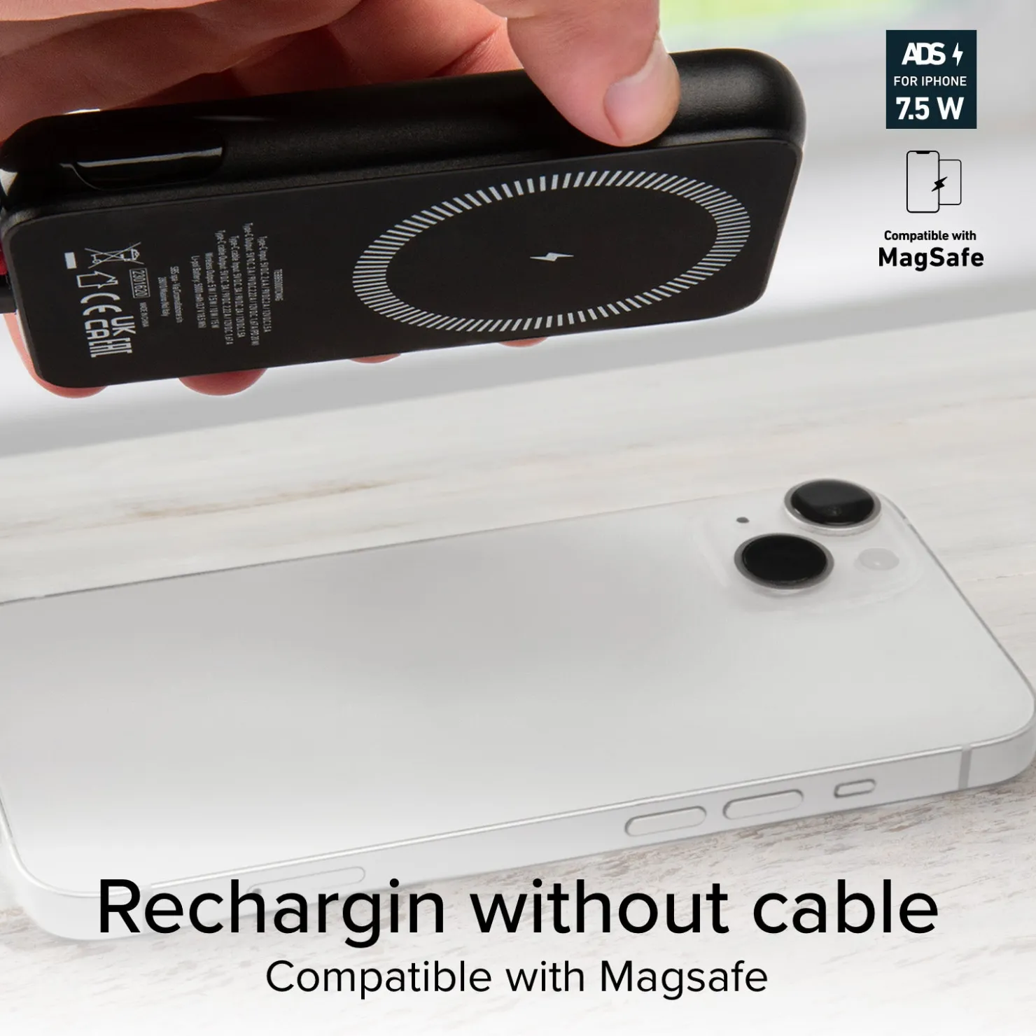 5000 mAh Powerbank mit integriertem USB-C Kabel, PD 20 W Ladegerät kompatibel mit MagSafe Wireless Charging|SBS Sale
