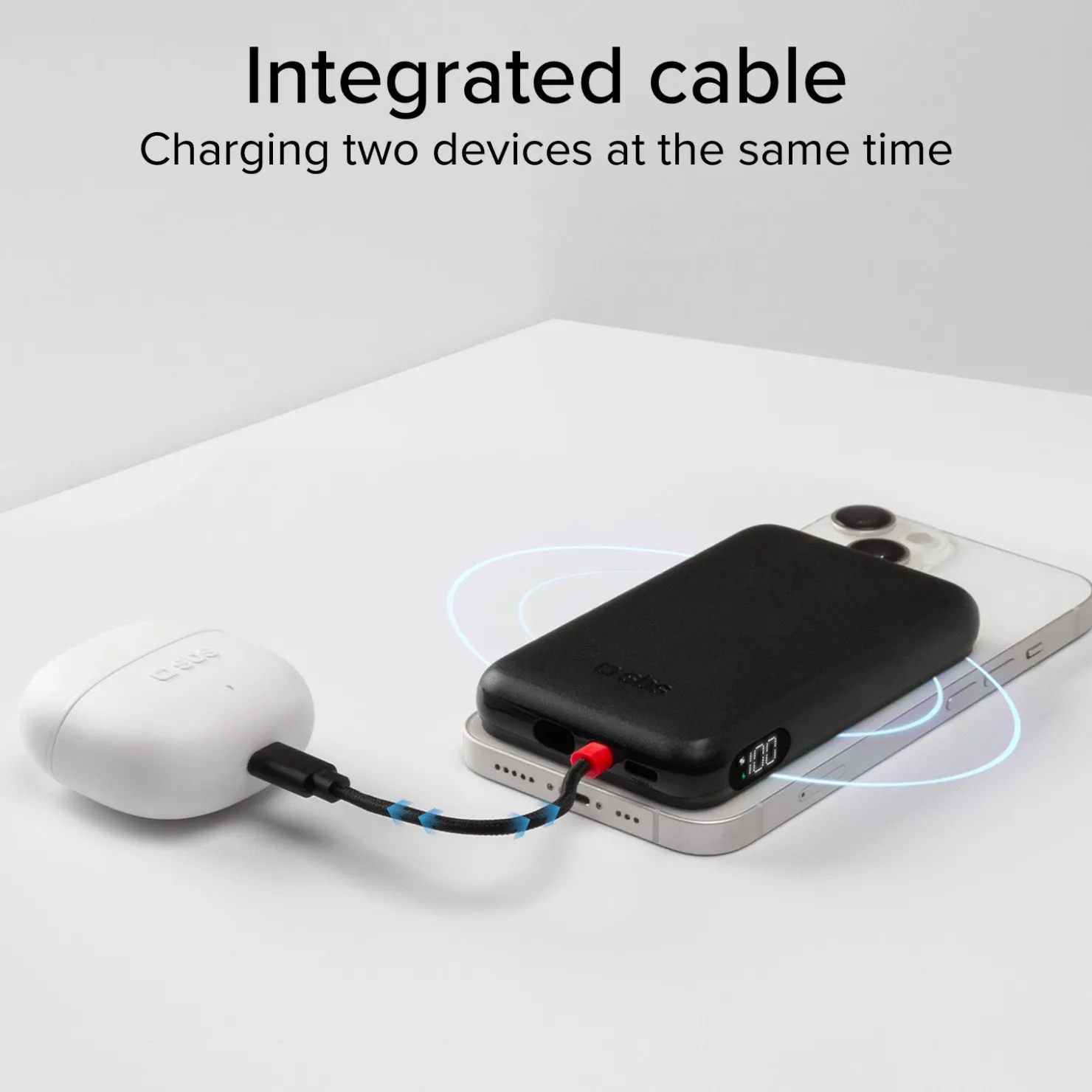 5000 mAh Powerbank mit integriertem USB-C Kabel, PD 20 W Ladegerät kompatibel mit MagSafe Wireless Charging|SBS Sale