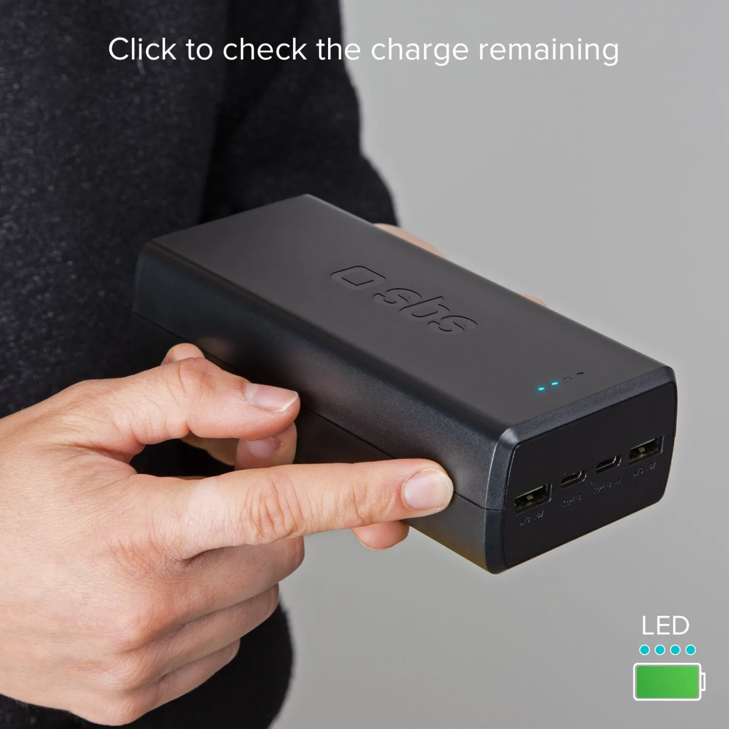 30.000 mAh-Powerbank mit 2 USB-C und 2 USB-A Anschlüssen|SBS Fashion