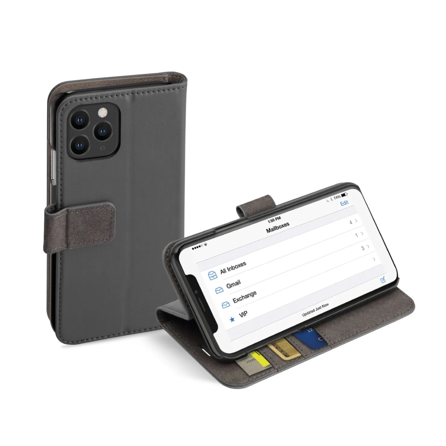 Book Case Wallet für iPhone 11 Pro Max mit Standfunktion|SBS Fashion