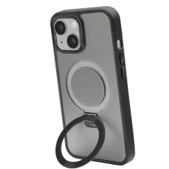 Cover compatibile con ricarica MagSafe con finiture in metallo e anello con funzione stand per iPhone 15|SBS Best