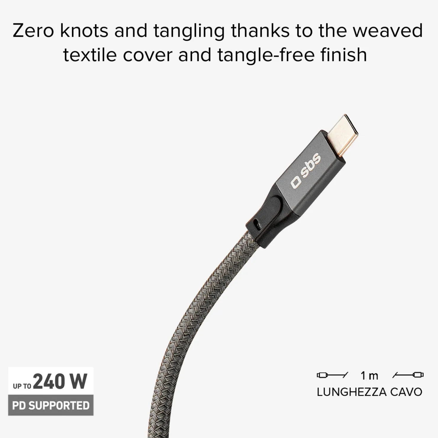 Daten - und Ladekabel USB-C auf USB-C 240 W mit Videowiedergabe|SBS Discount
