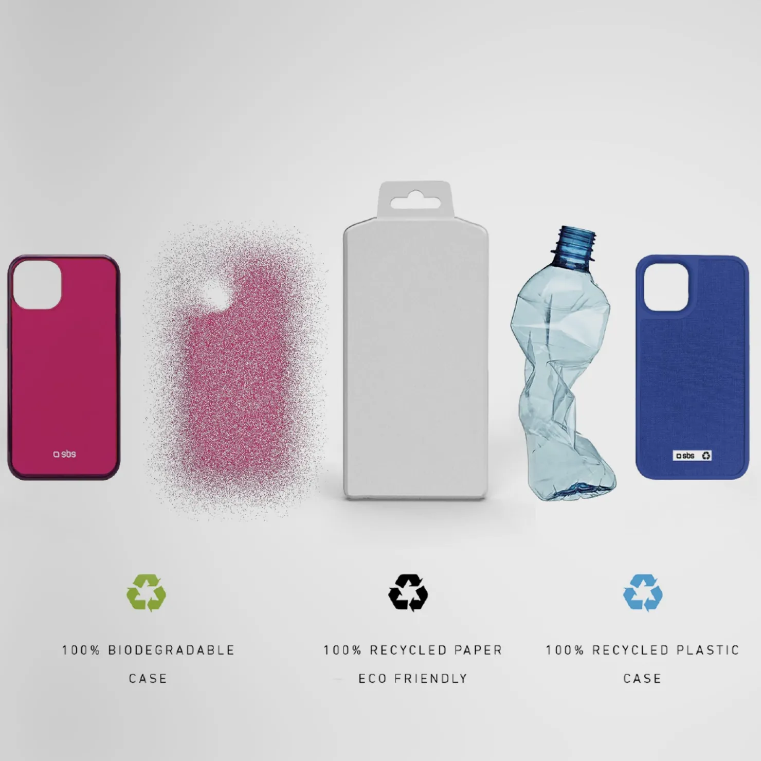 Farbiges Cover aus recyceltem Kunststoff R-PET für iPhone 14/13|SBS Hot