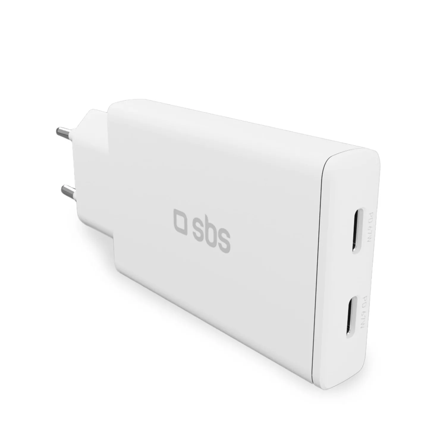 GaN ultraflaches 67-Watt-Ladegerät mit zwei USB-C Power Delivery-Anschlüssen, europäischer Stecker|SBS Discount