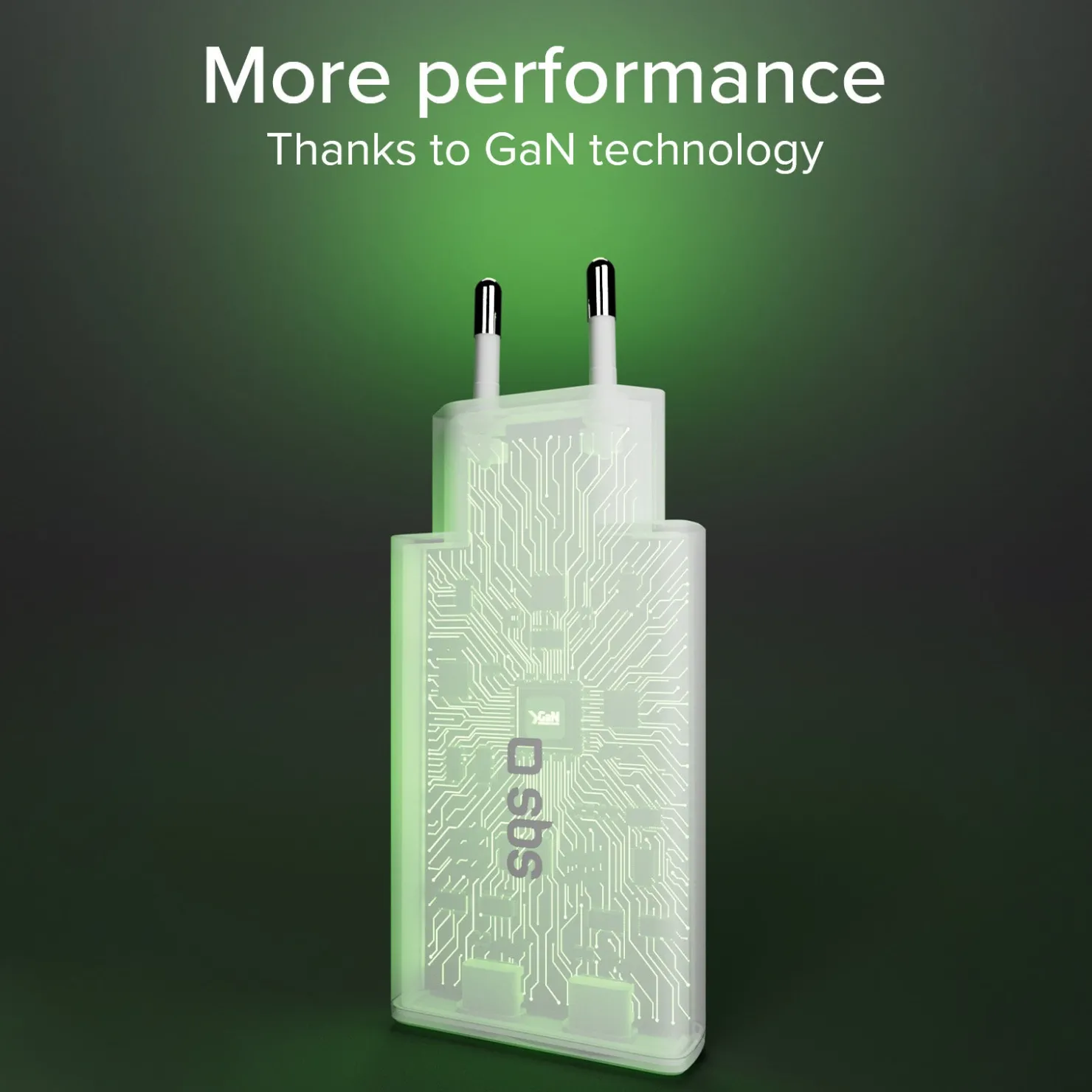 GaN ultraflaches 67-Watt-Ladegerät mit zwei USB-C Power Delivery-Anschlüssen, europäischer Stecker|SBS Discount