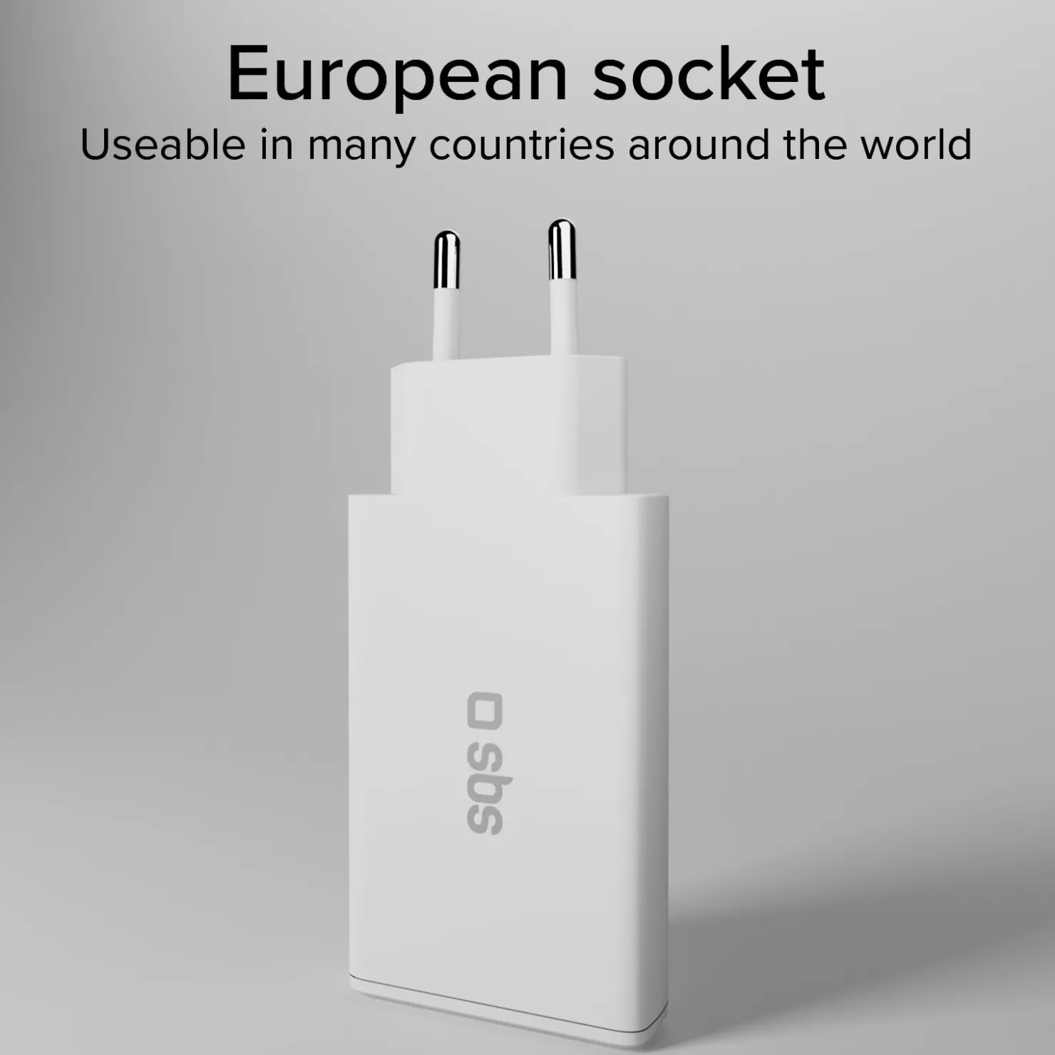 GaN ultraflaches 67-Watt-Ladegerät mit zwei USB-C Power Delivery-Anschlüssen, europäischer Stecker|SBS Discount