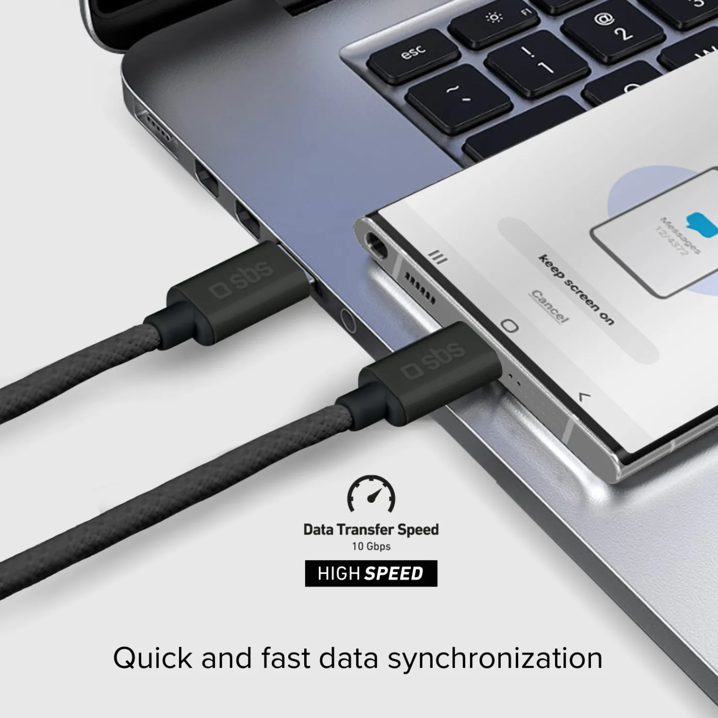 Lade- und Datenkabel USB-C 3.2, kompatibel mit Power Delivery zu 100W|SBS Sale