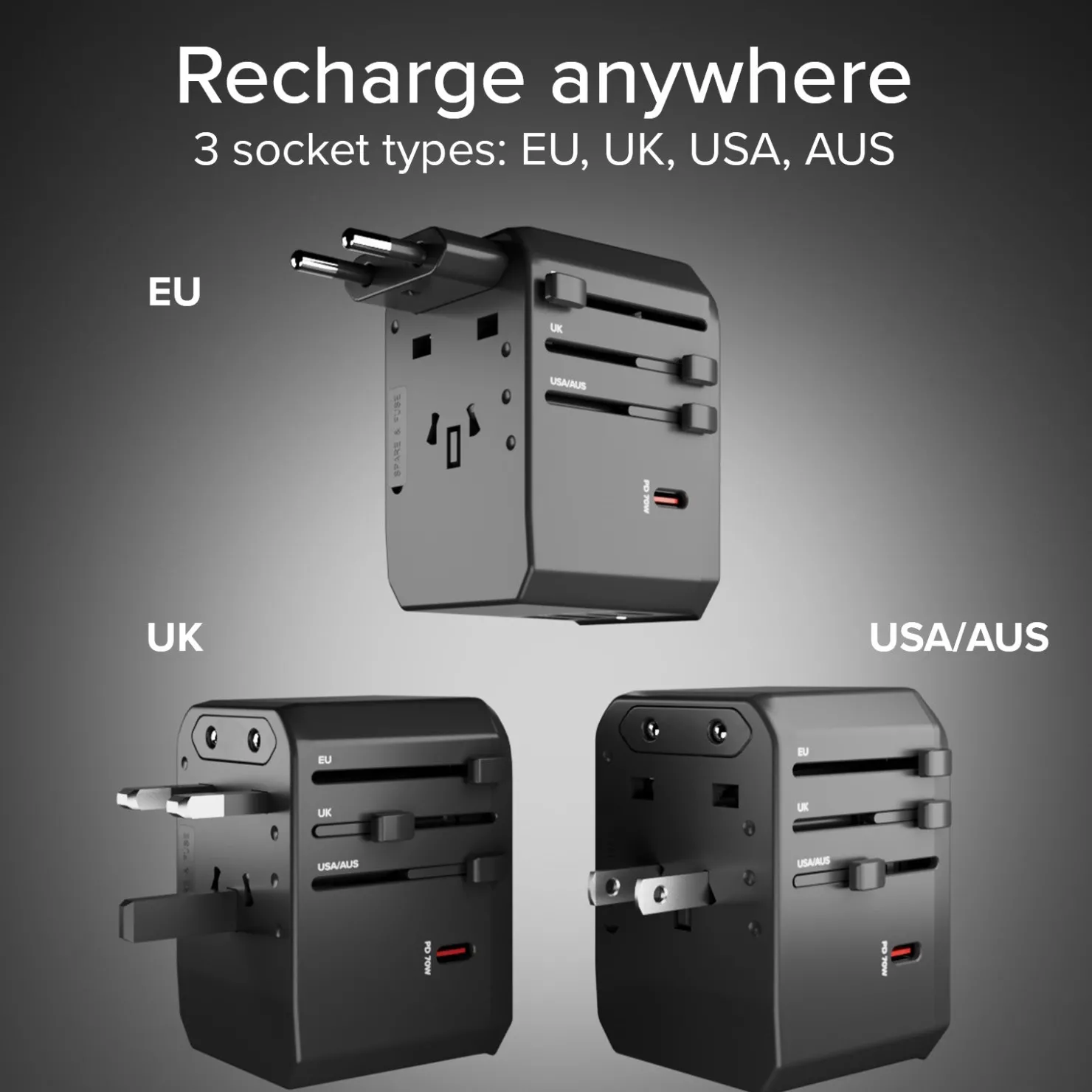 Ladegerät-Universal-Reiseadapter GaN|SBS Clearance