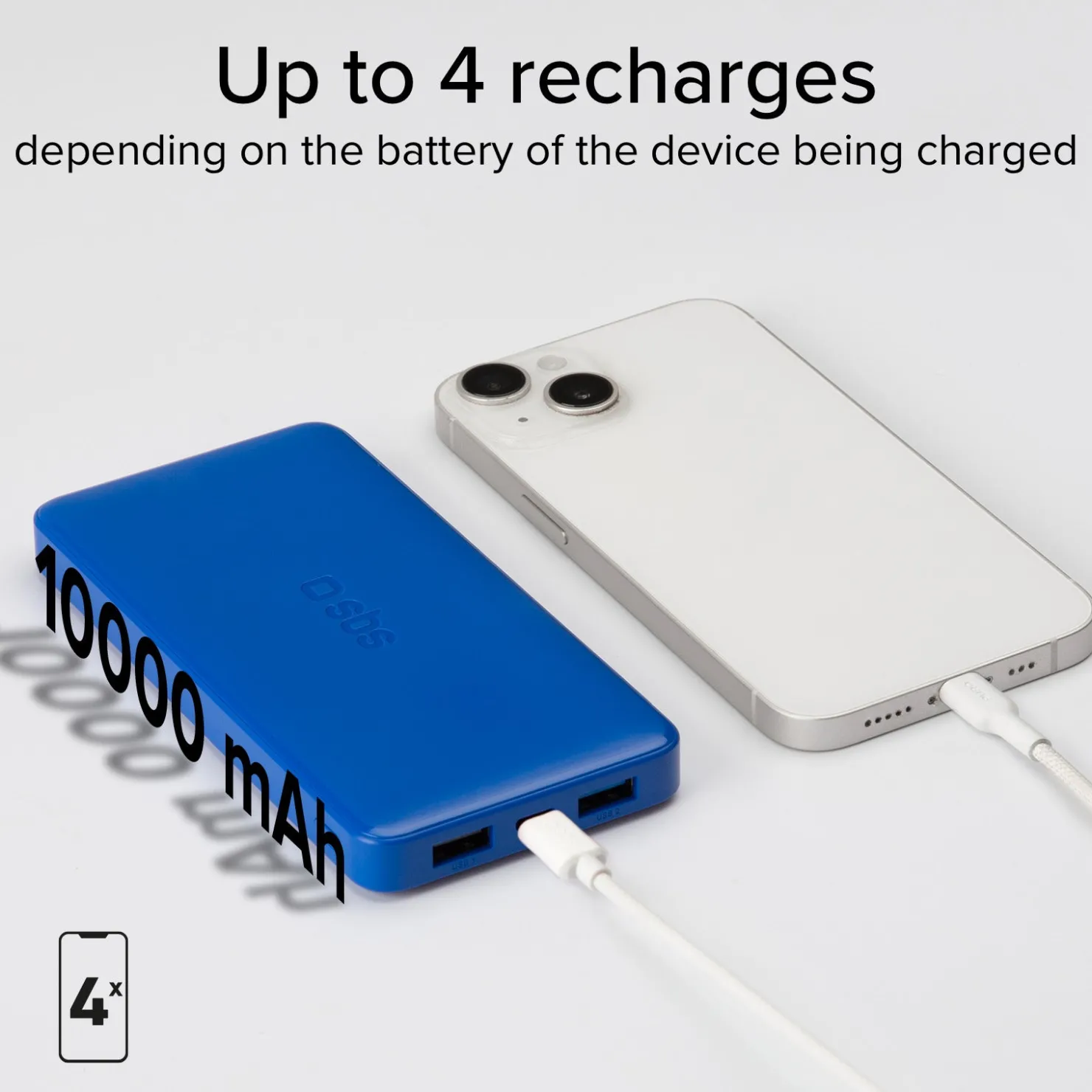 Powerbank fast charge mit 10.000 mAh und 2 USB|SBS Clearance