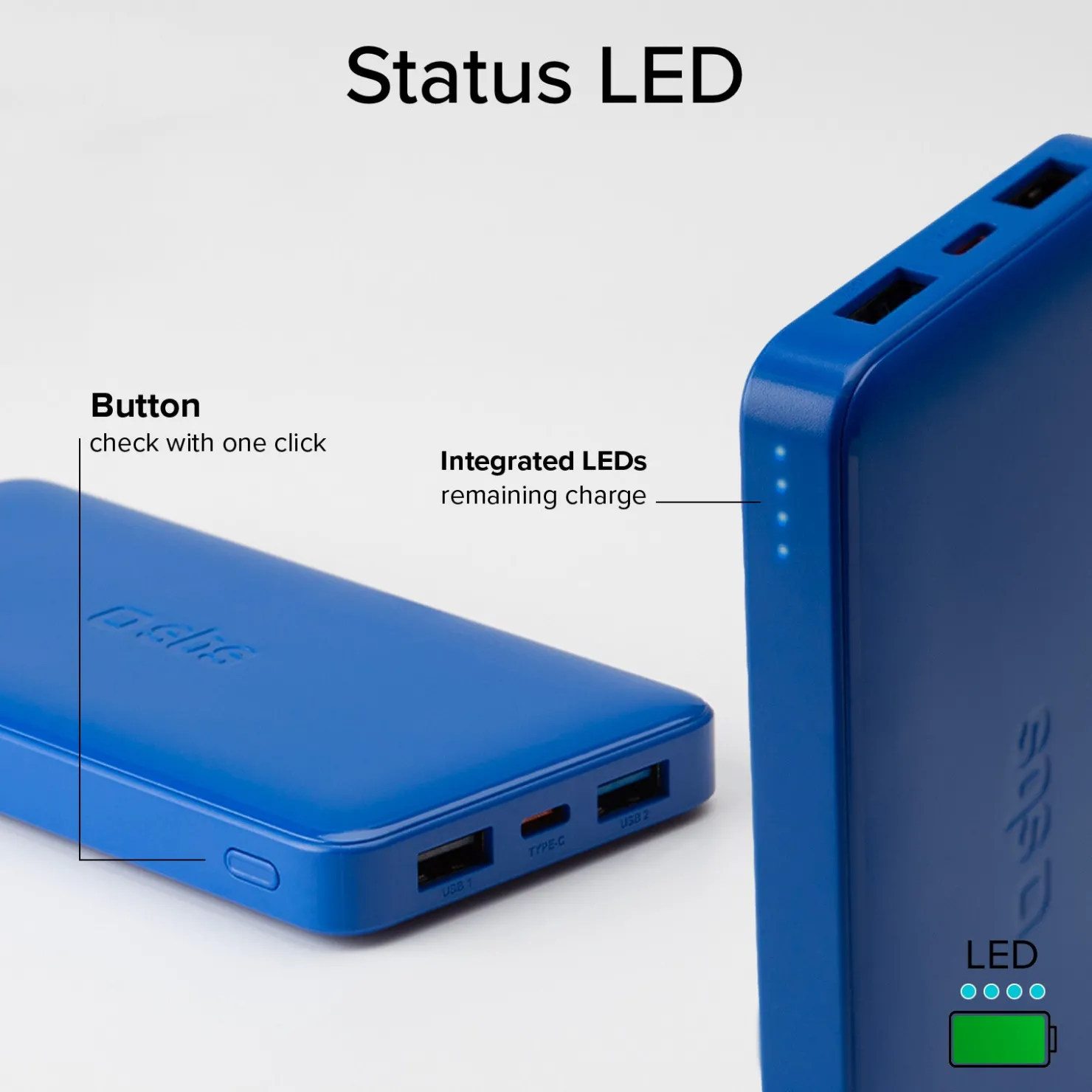 Powerbank fast charge mit 10.000 mAh und 2 USB|SBS Clearance