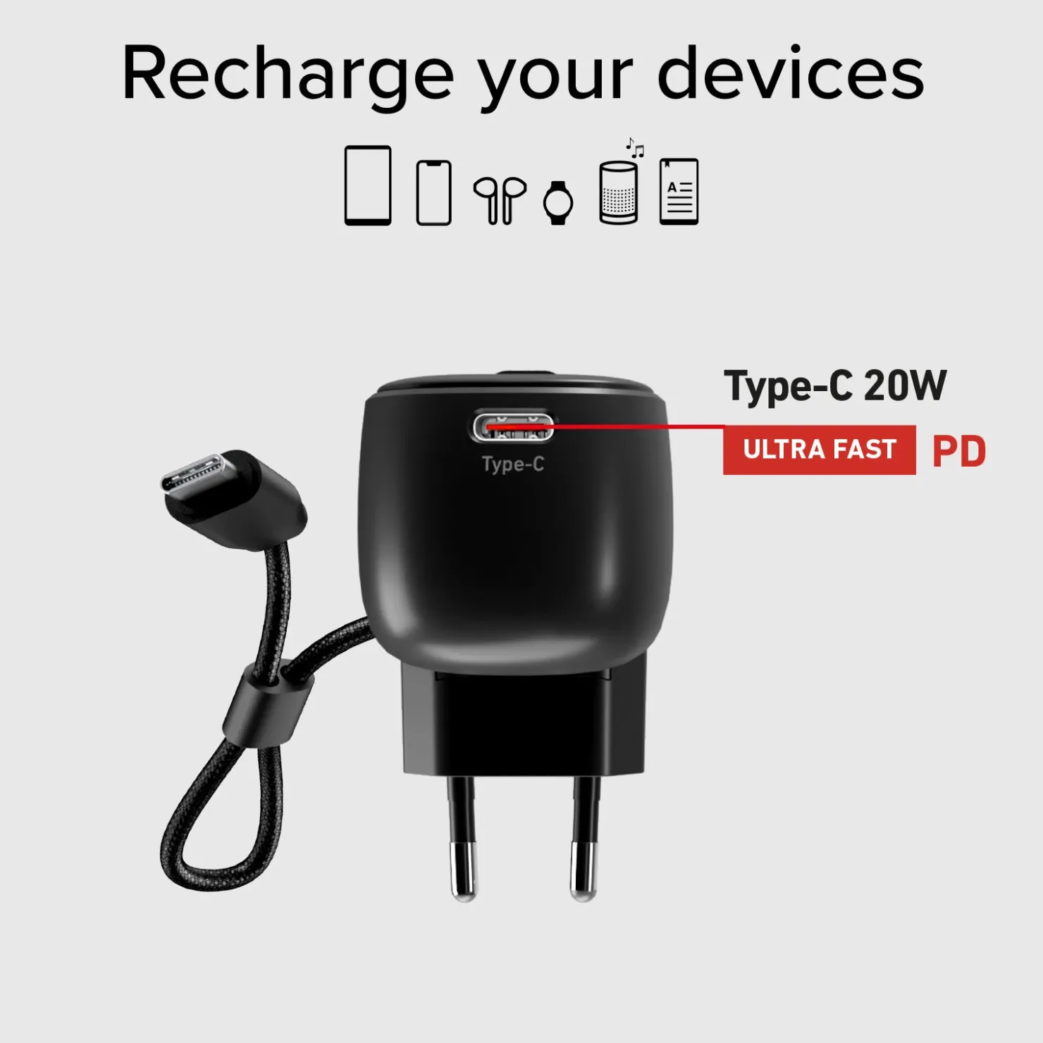 Powerbank Hybrid 5000 mAh PD 20W mit integrierter Buchse|SBS Discount