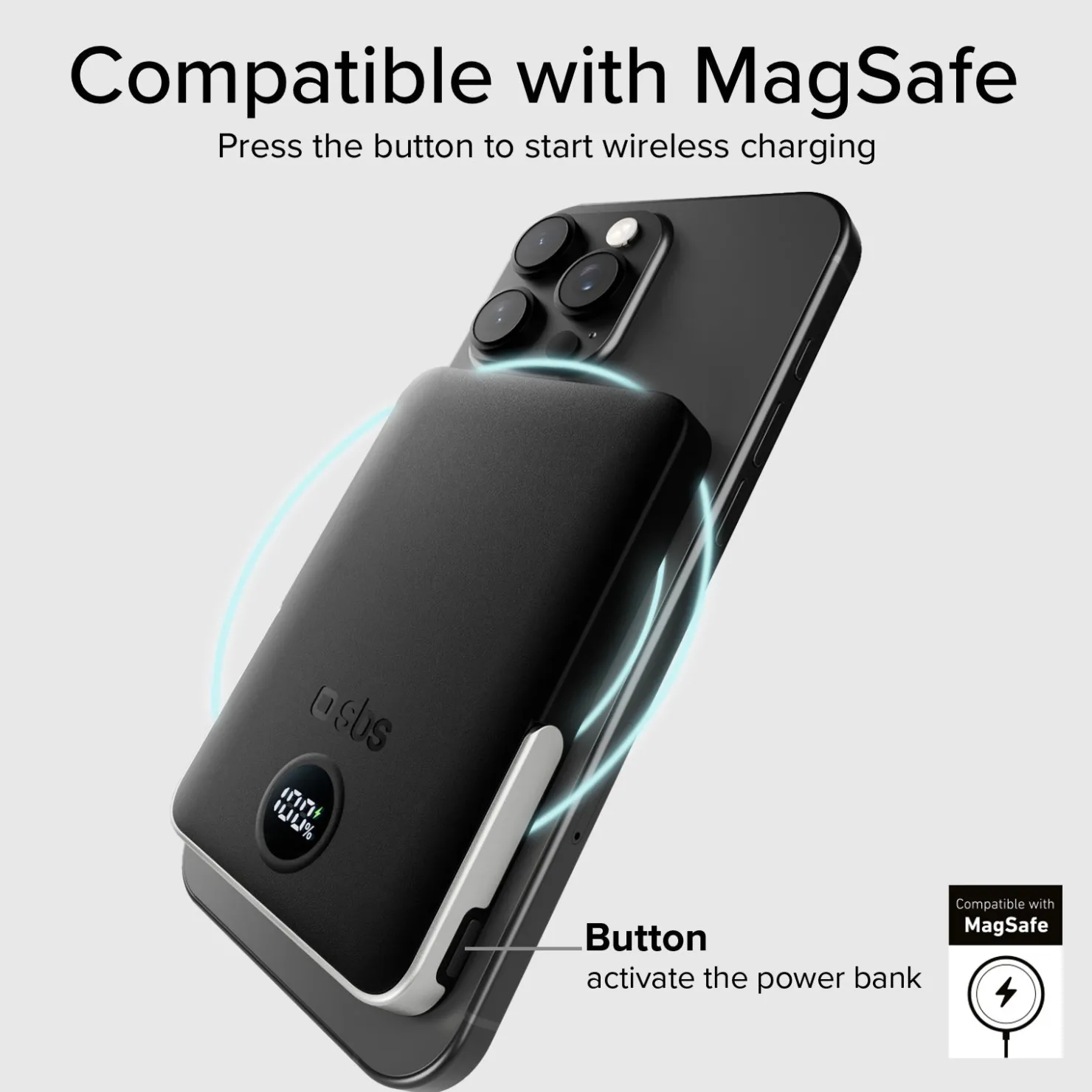 Powerbank mit 10.000 mAh, kabelloses Laden und integriertem Standfuß|SBS Fashion