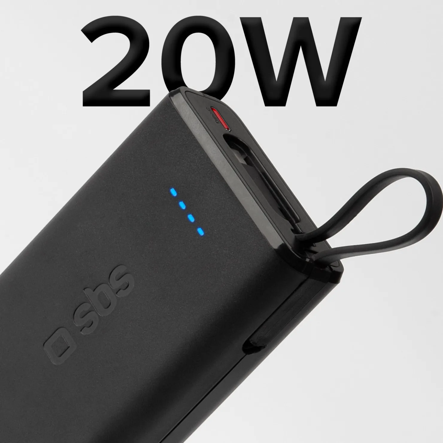 Powerbank Power Delivery 20 W 10000 mAh mit integriertem USB-C-Kabel|SBS Clearance