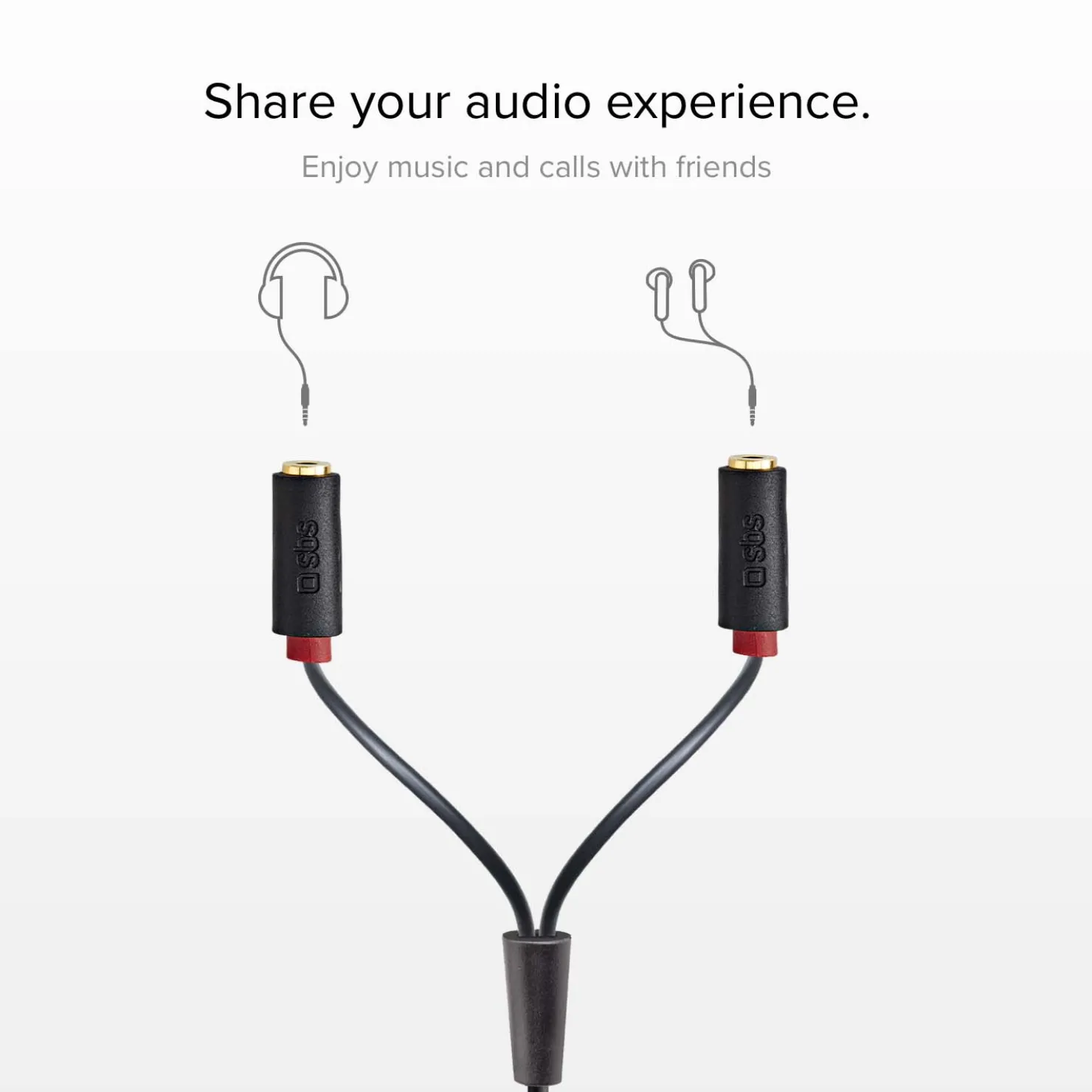 Stereo-Audiokabelstecker 3,5 mm mit Signalverteiler für Mobiltelefone und Smartphone|SBS Discount