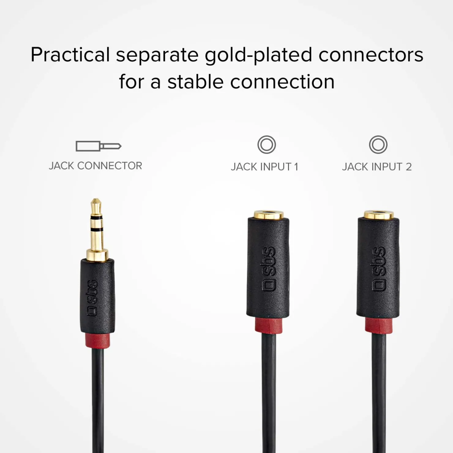 Stereo-Audiokabelstecker 3,5 mm mit Signalverteiler für Mobiltelefone und Smartphone|SBS Discount