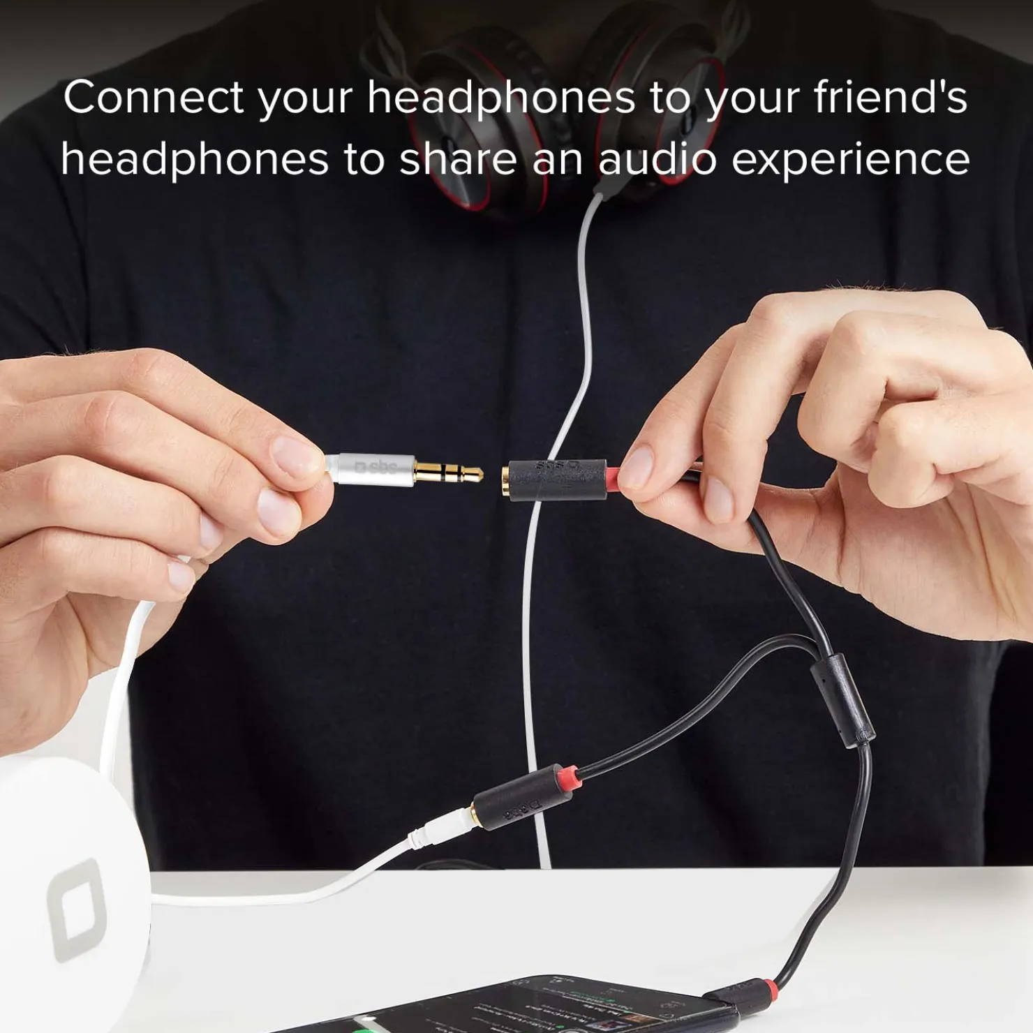 Stereo-Audiokabelstecker 3,5 mm mit Signalverteiler für Mobiltelefone und Smartphone|SBS Discount