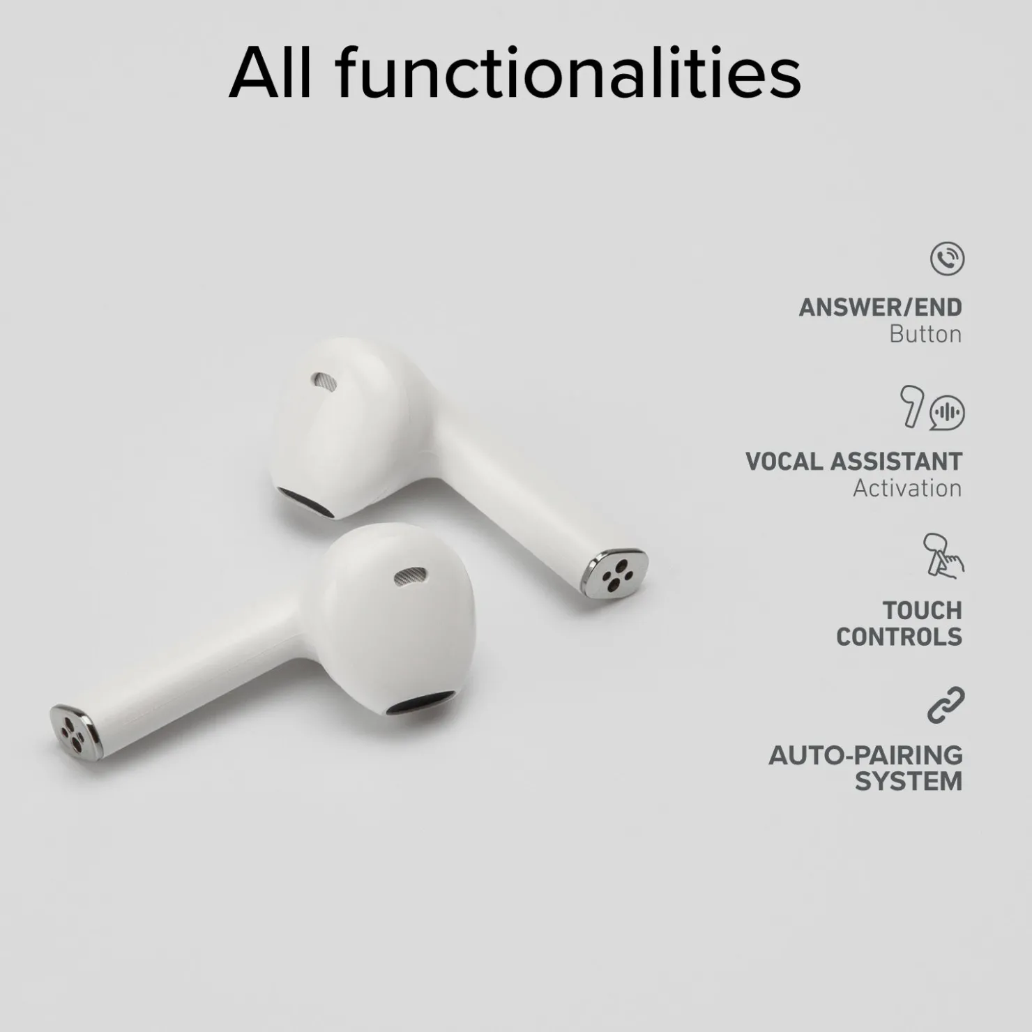 TWS One Color – kabellose Ohrhörer mit True-Wireless-Stereo-Technologie|SBS Fashion