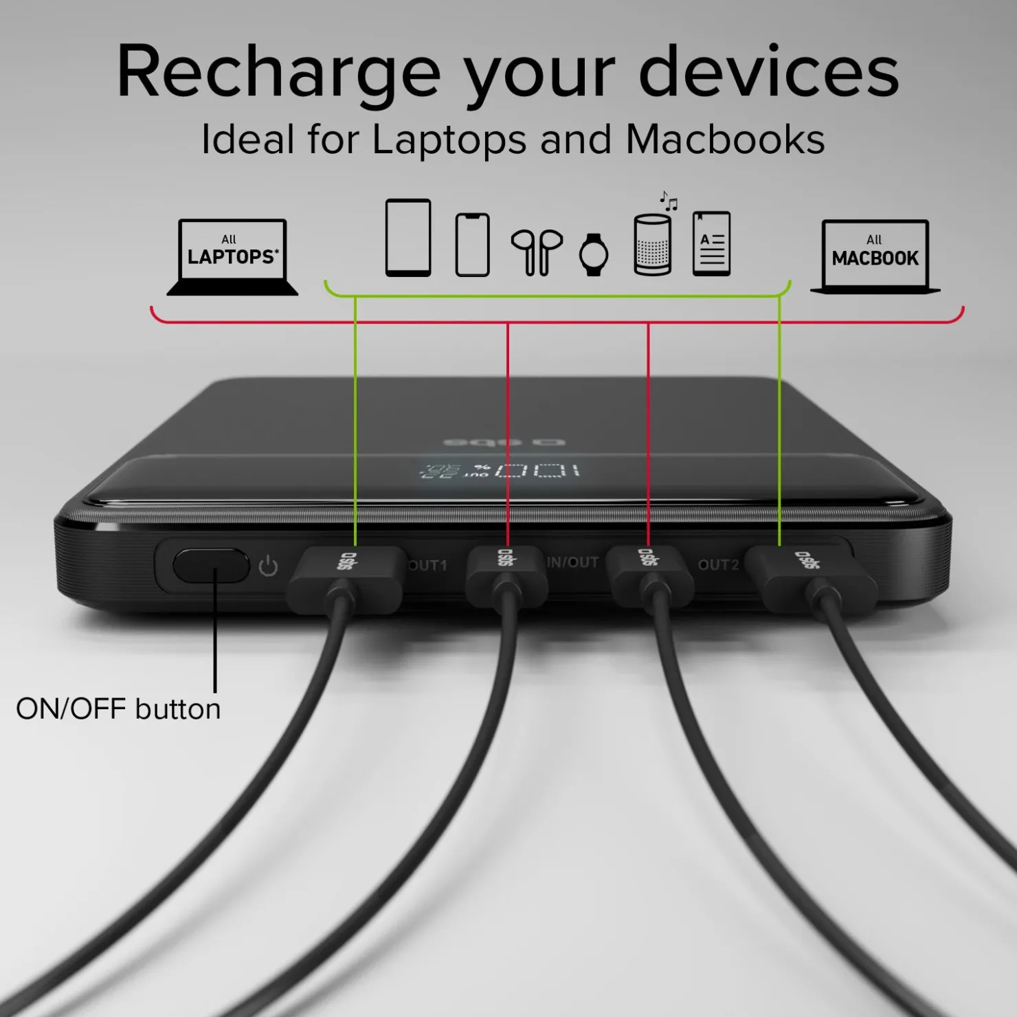 Ultra-schlanke Powerbank mit 20.000 mAh 100 Watt|SBS Discount