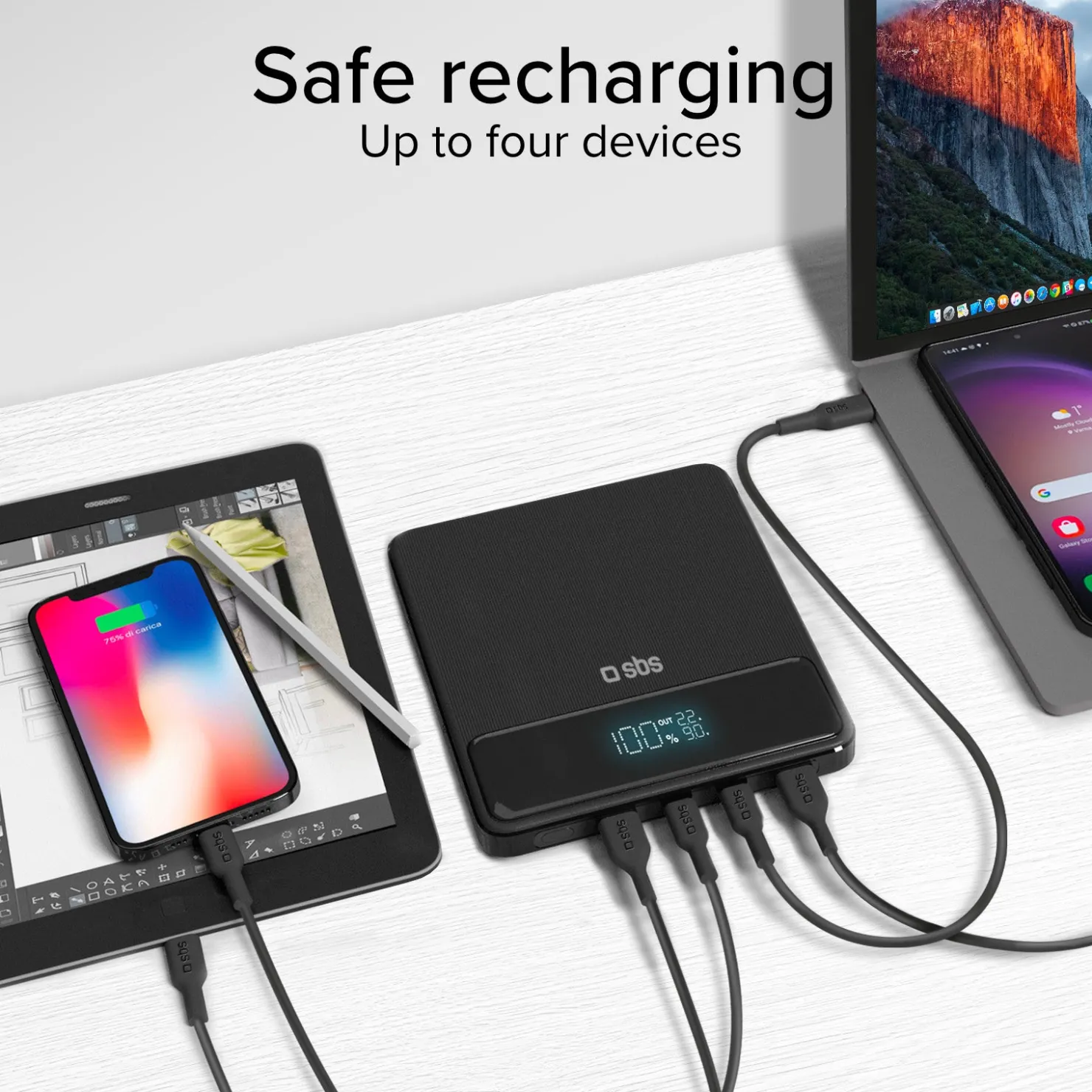 Ultra-schlanke Powerbank mit 20.000 mAh 100 Watt|SBS Discount