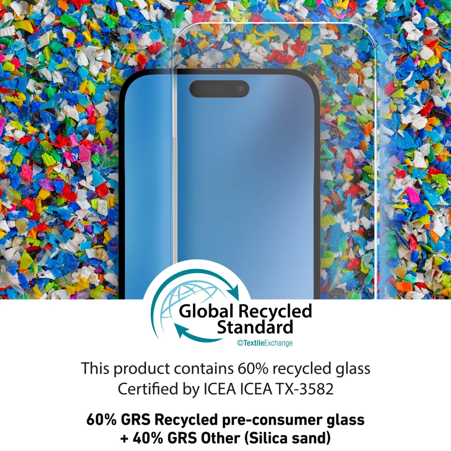 Umweltfreundliches Schutzglas aus recycelten Materialien für das iPhone 15 Pro Max|SBS Clearance