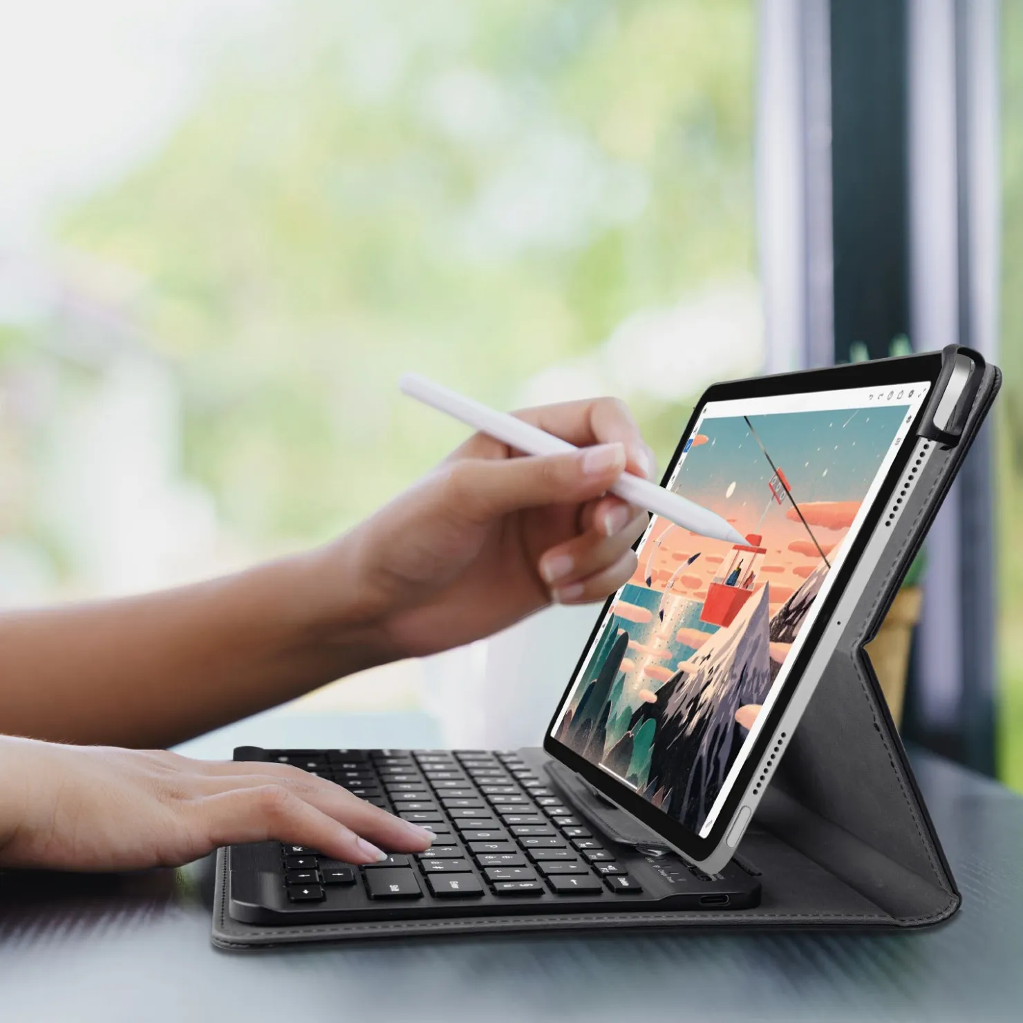 Universelle kabellose Tastatur mit integrierter Buchhülle|SBS Fashion