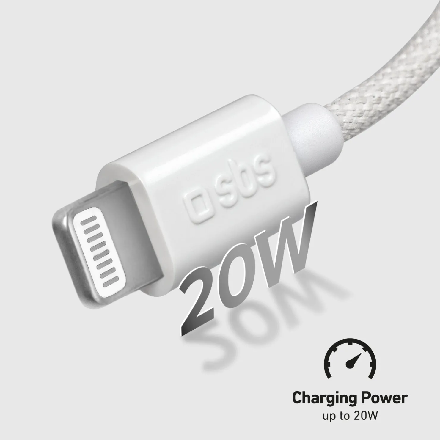 USB-A – Lightning-Textilkabel mit Kabelhalter, 1,5 Meter|SBS Discount