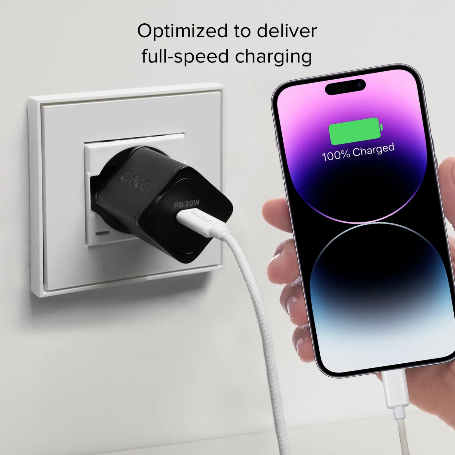 USB-A – Lightning-Textilkabel mit Kabelhalter, 1,5 Meter|SBS Discount