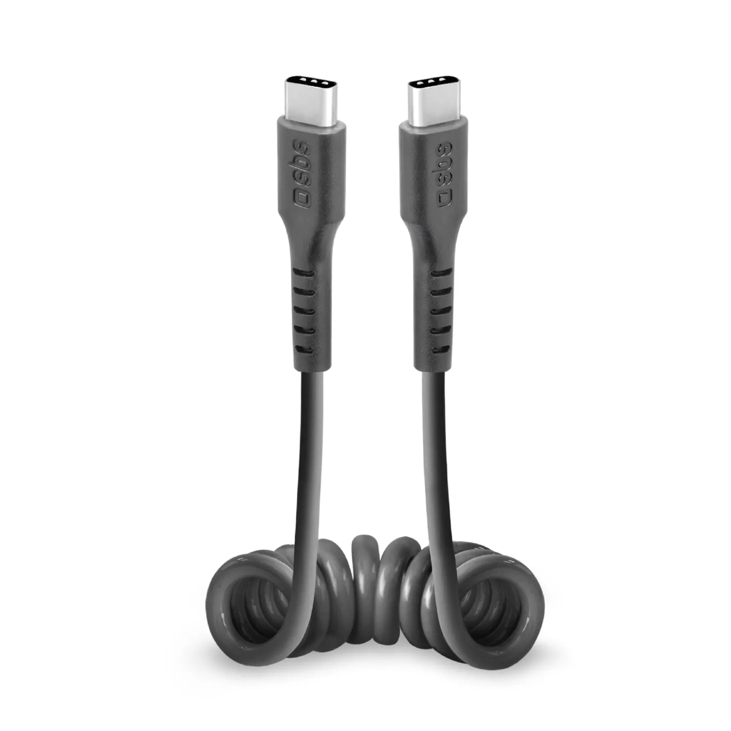 USB-C auf USB-C Spiralkabel, 1 Meter|SBS Online