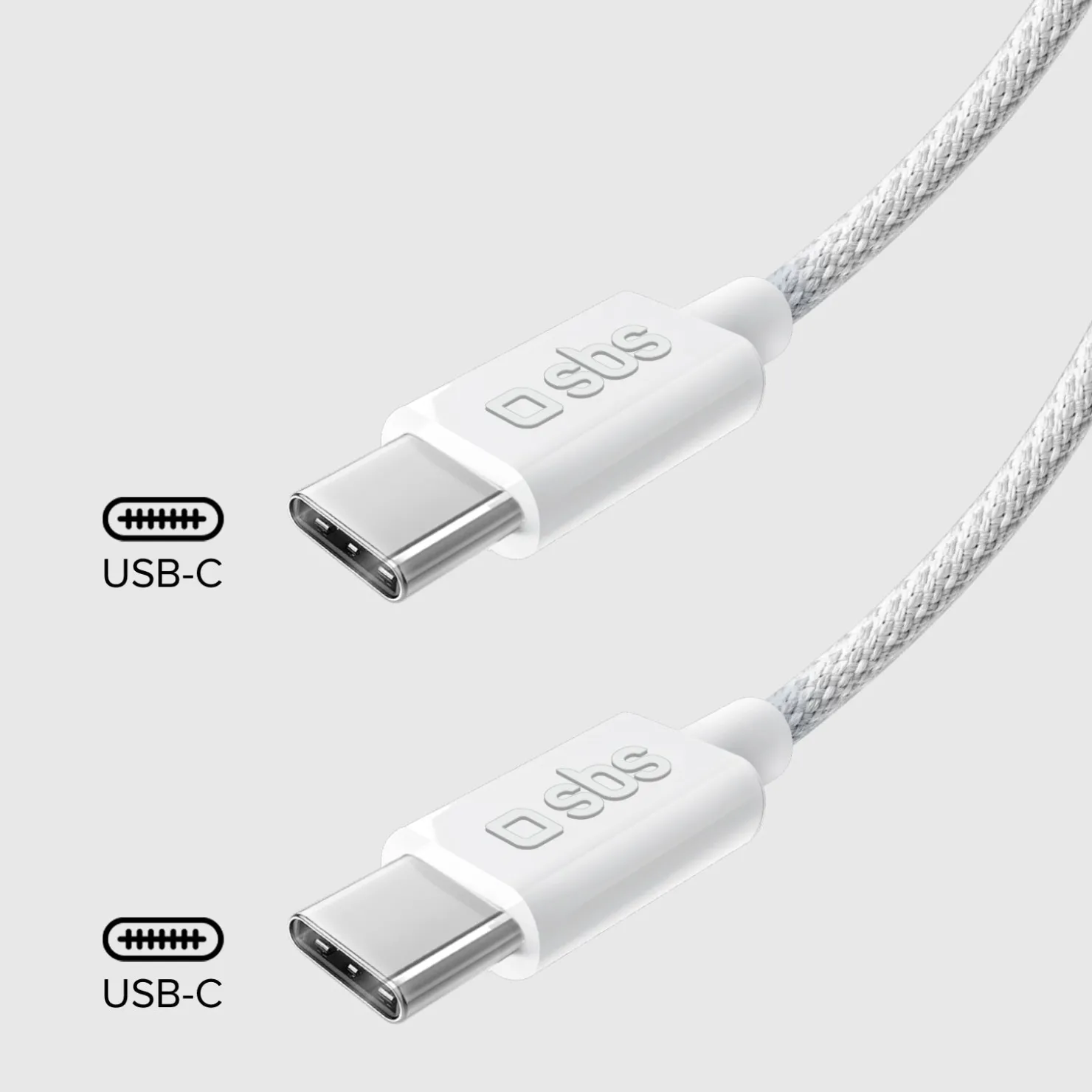 USB-C - USB-C-Textilkabel mit Kabelhalter, 1,5 Meter|SBS Outlet