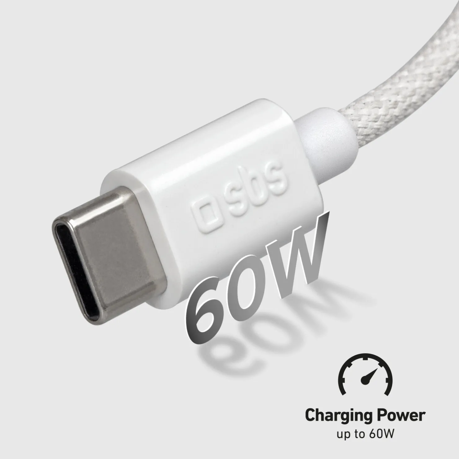 USB-C - USB-C-Textilkabel mit Kabelhalter, 1,5 Meter|SBS Outlet