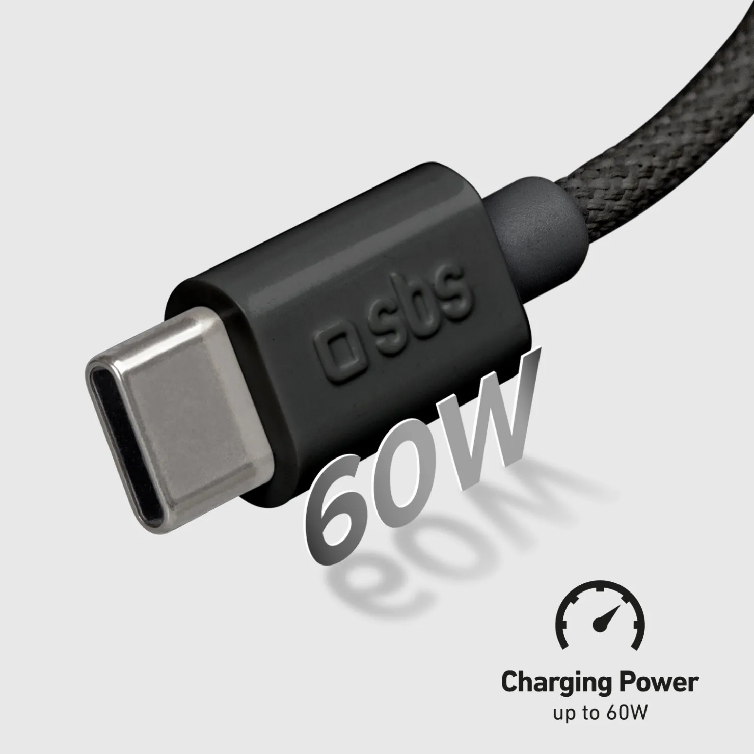 USB-C - USB-C-Textilkabel mit Kabelhalter, 1,5 Meter|SBS Outlet