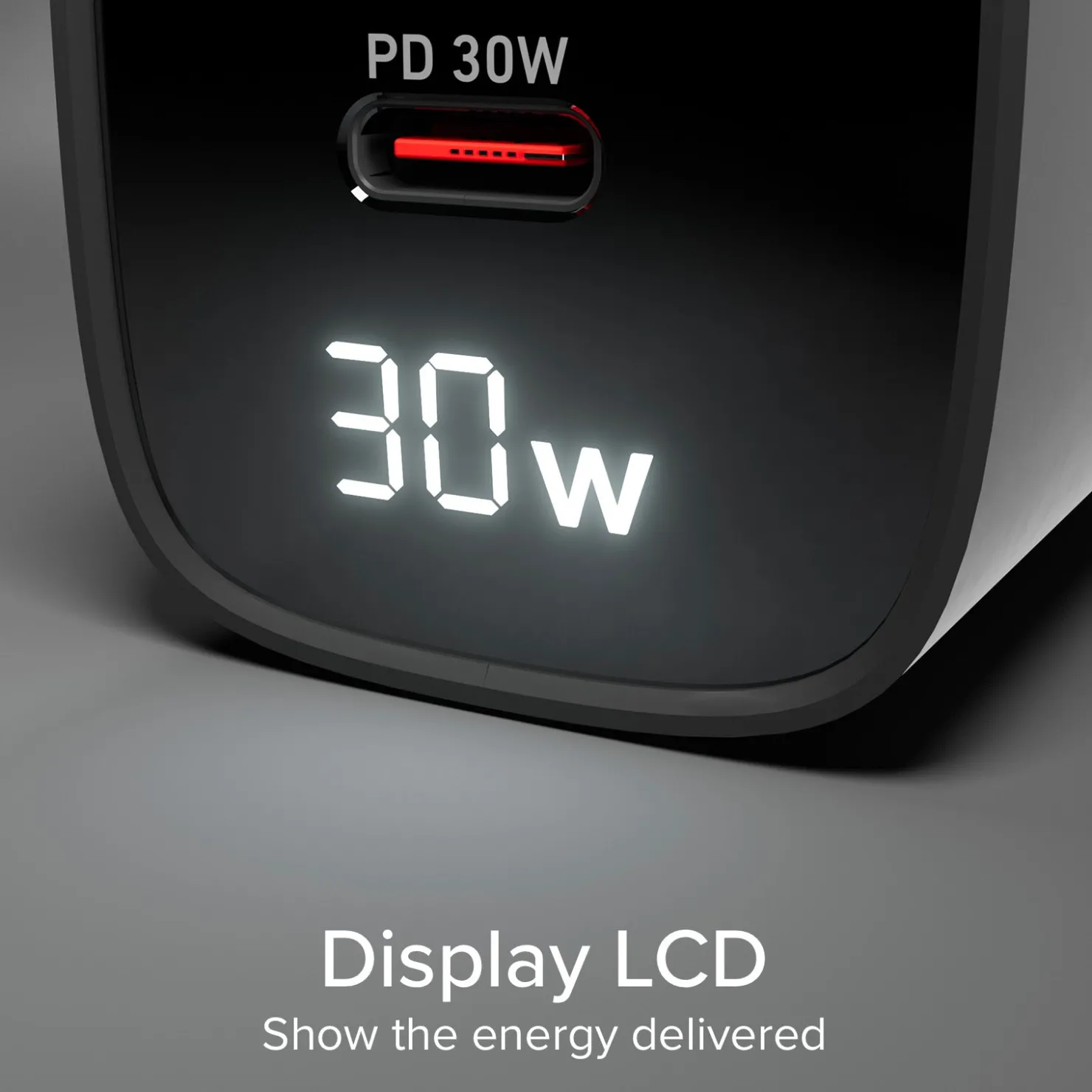 Wandladegerät mit LCD-Bildschirm, 1 USB-C-PD-30W-Ausgang, 1 USB-A-18W-Ausgang|SBS Fashion